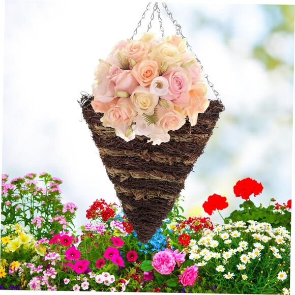 Hanging Planter Hanging Chain Basket Orchid Rattan Hanging Basket Indoor Outdoor - Picture 1 of 9